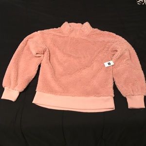 NWT GAP Pink Fuzzy Turtleneck Sweatshirt